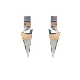 3D Pyramid Rose Gold Sterling Silver Earrings