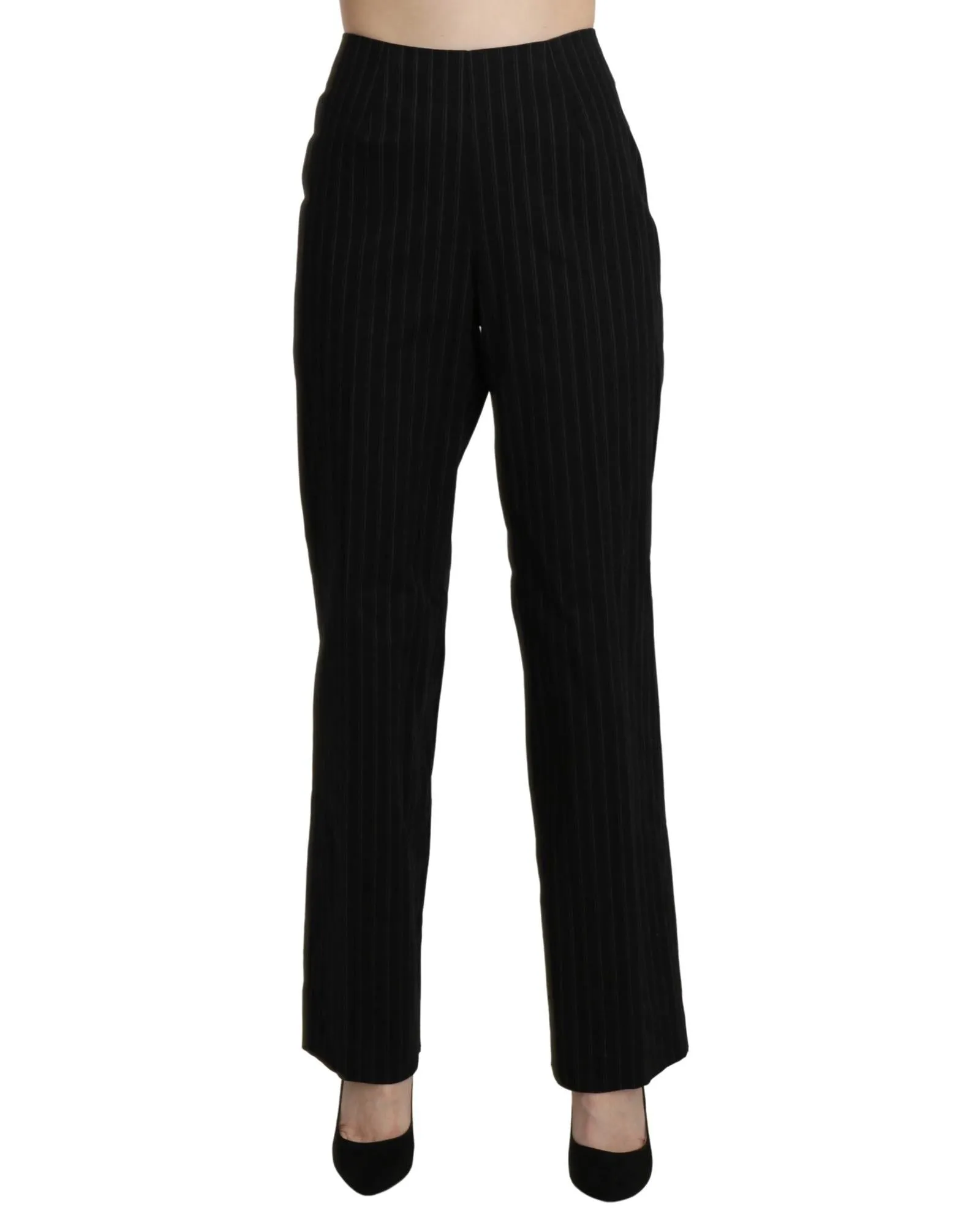 BENCIVENGA Womens Pinstripe Dress Pants Black Size 10