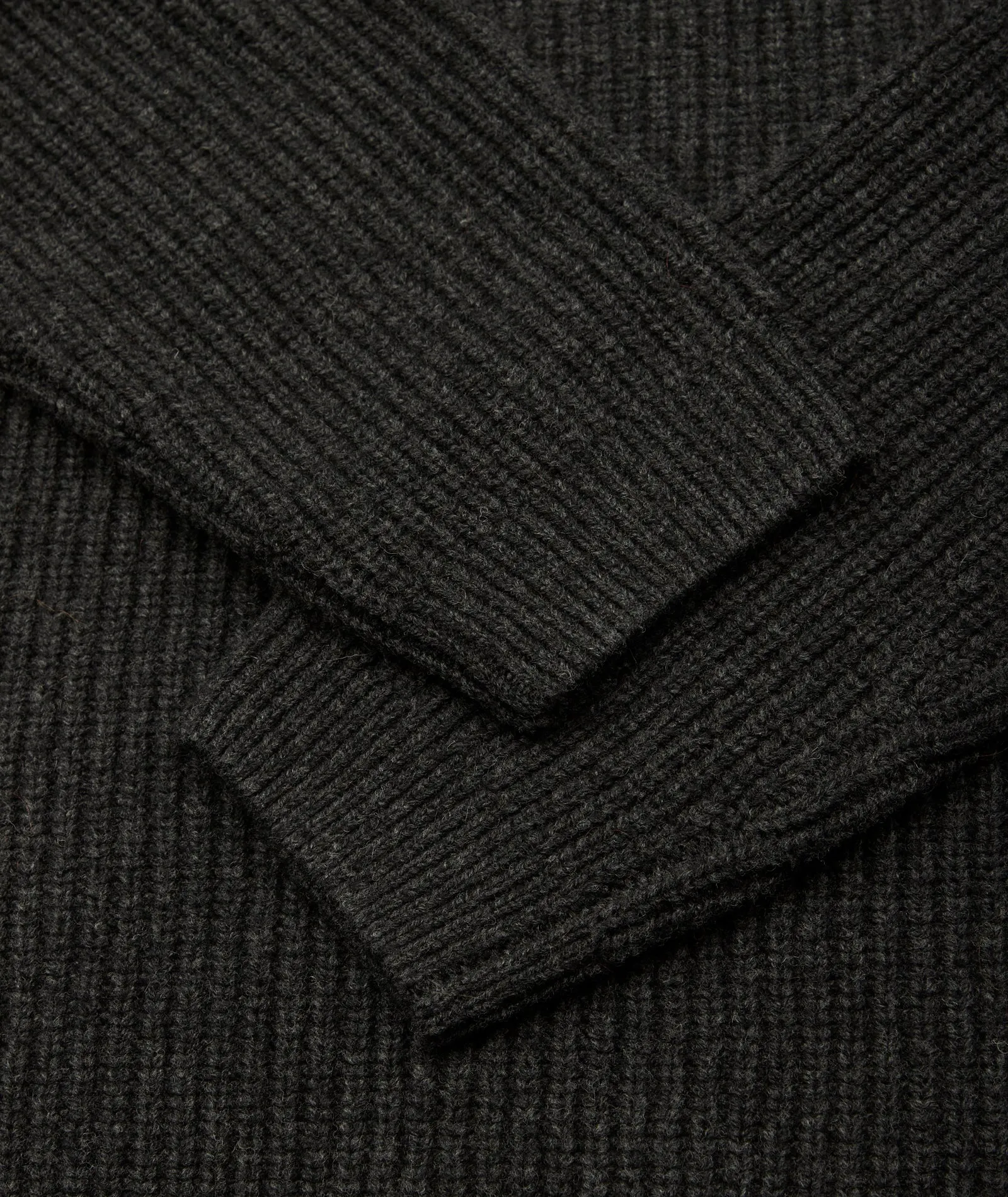 Boxy Wool Knit - Dark Grey Melange