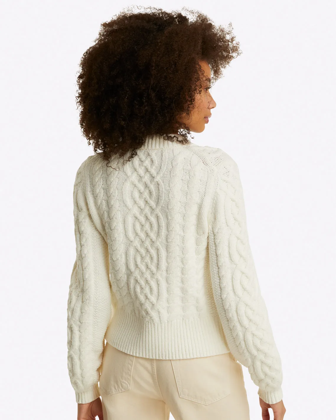 Cable Knit Cardigan in Cotton