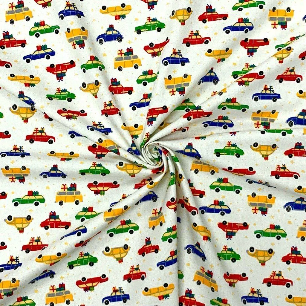 Cars and Gifts Cotton Fabric