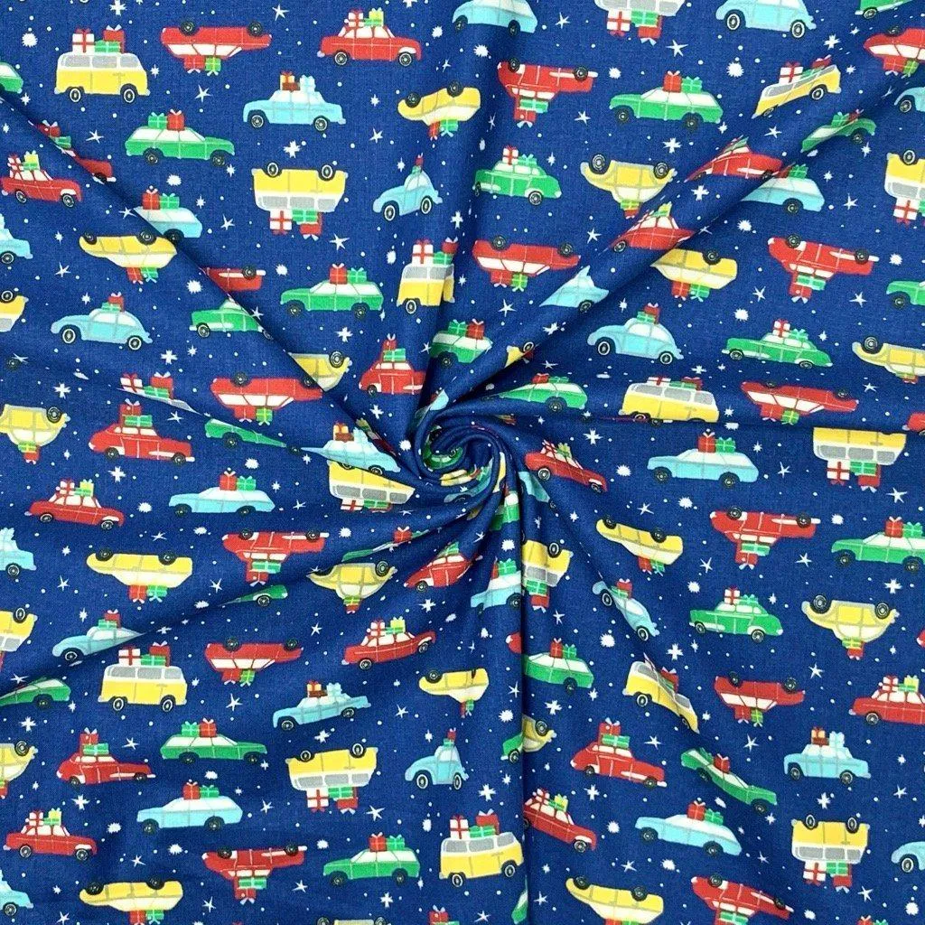 Cars and Gifts Cotton Fabric