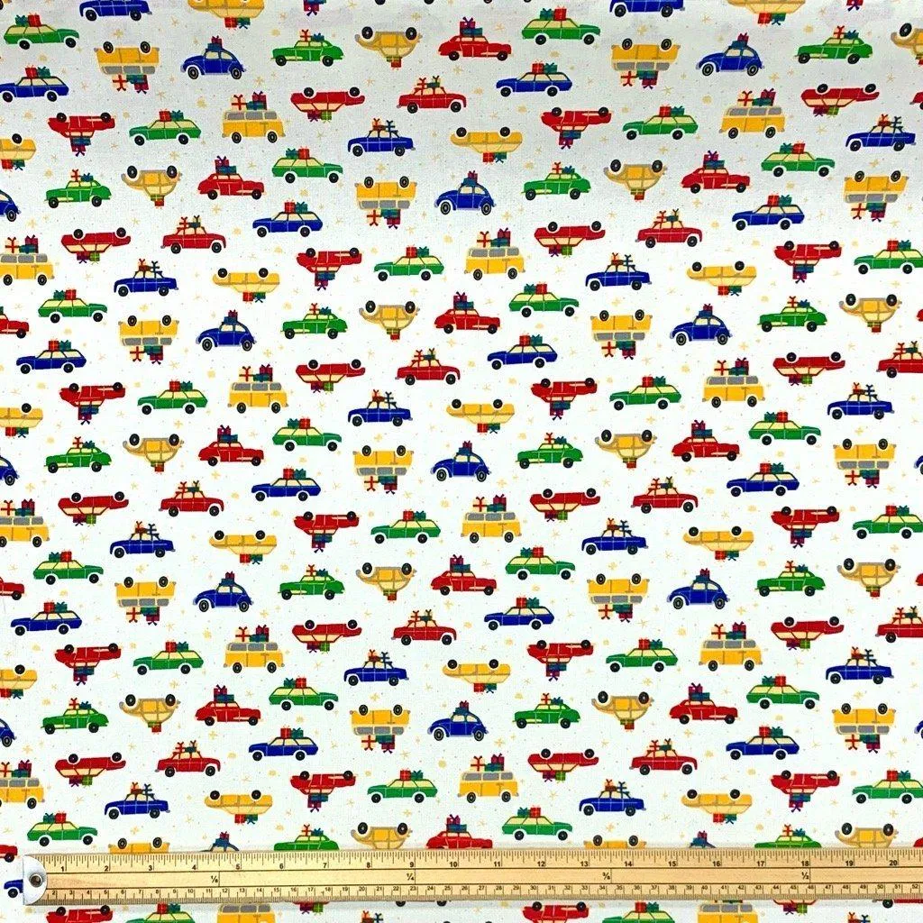 Cars and Gifts Cotton Fabric