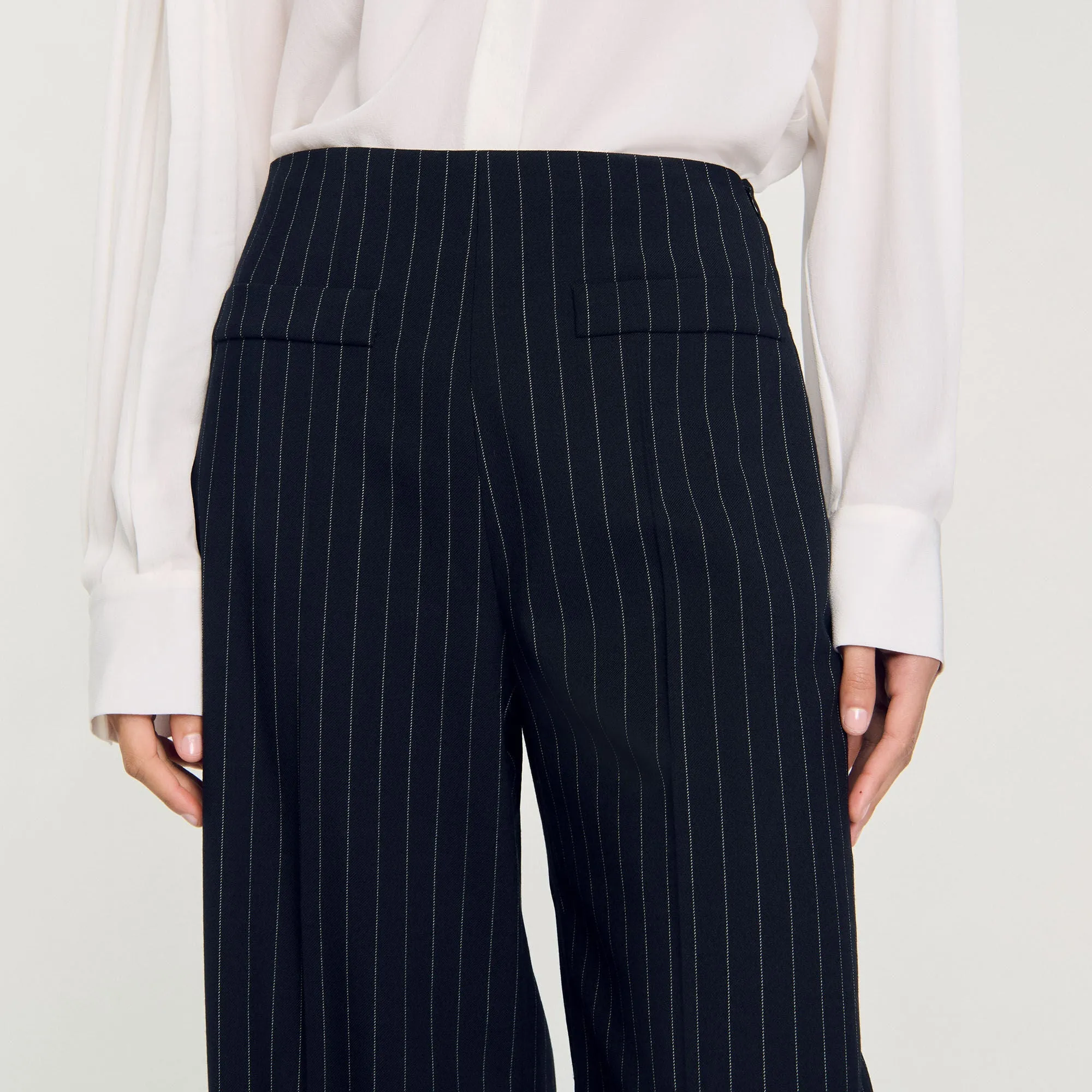 Chalk-Striped Straight-Leg Trousers