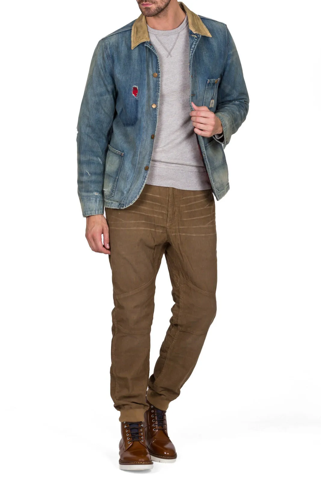 Distressed Denim Chore Jacket