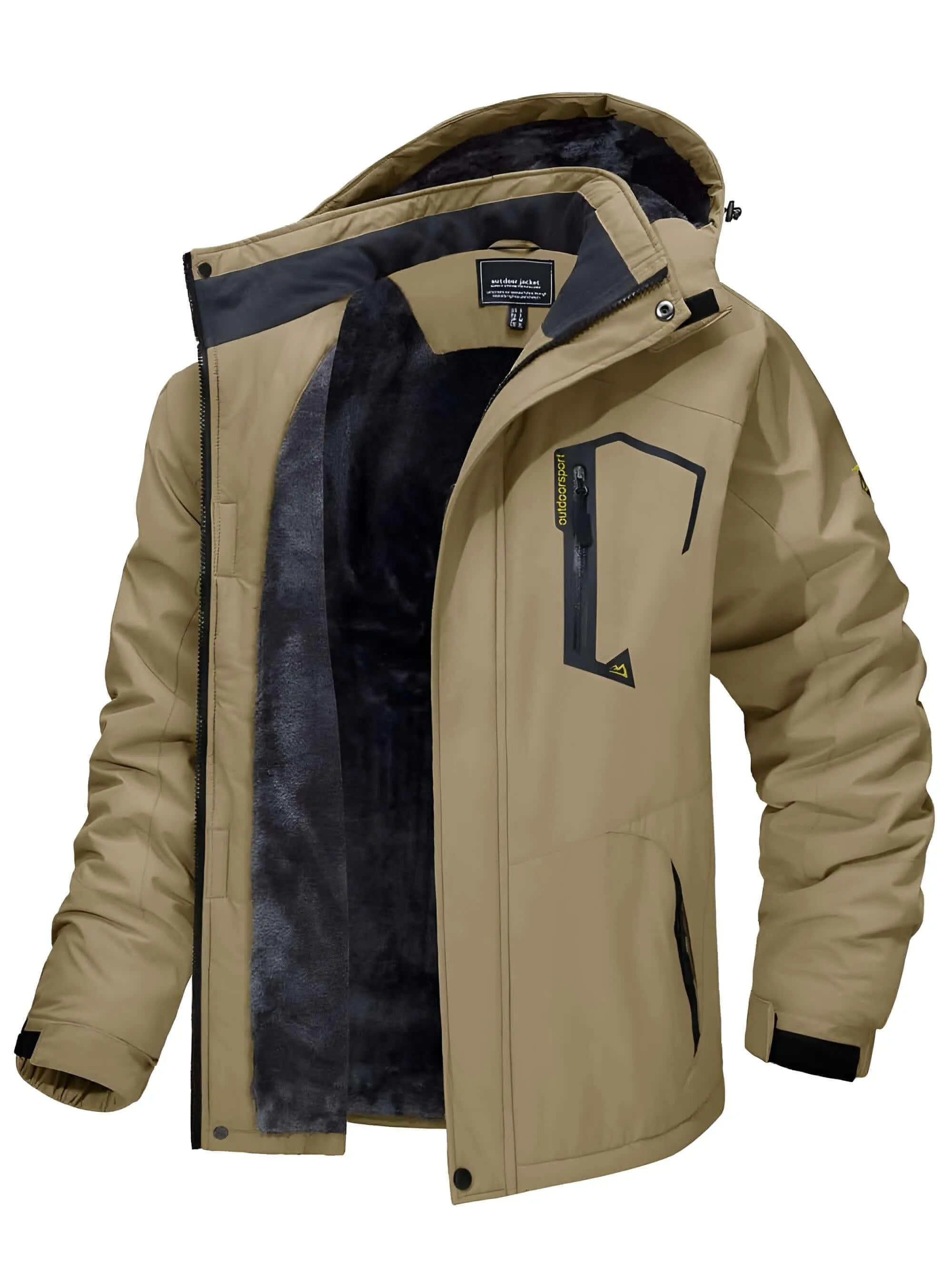 Fleece Lined Men's Mountaineering Hooded Jackets - 14 Colors!