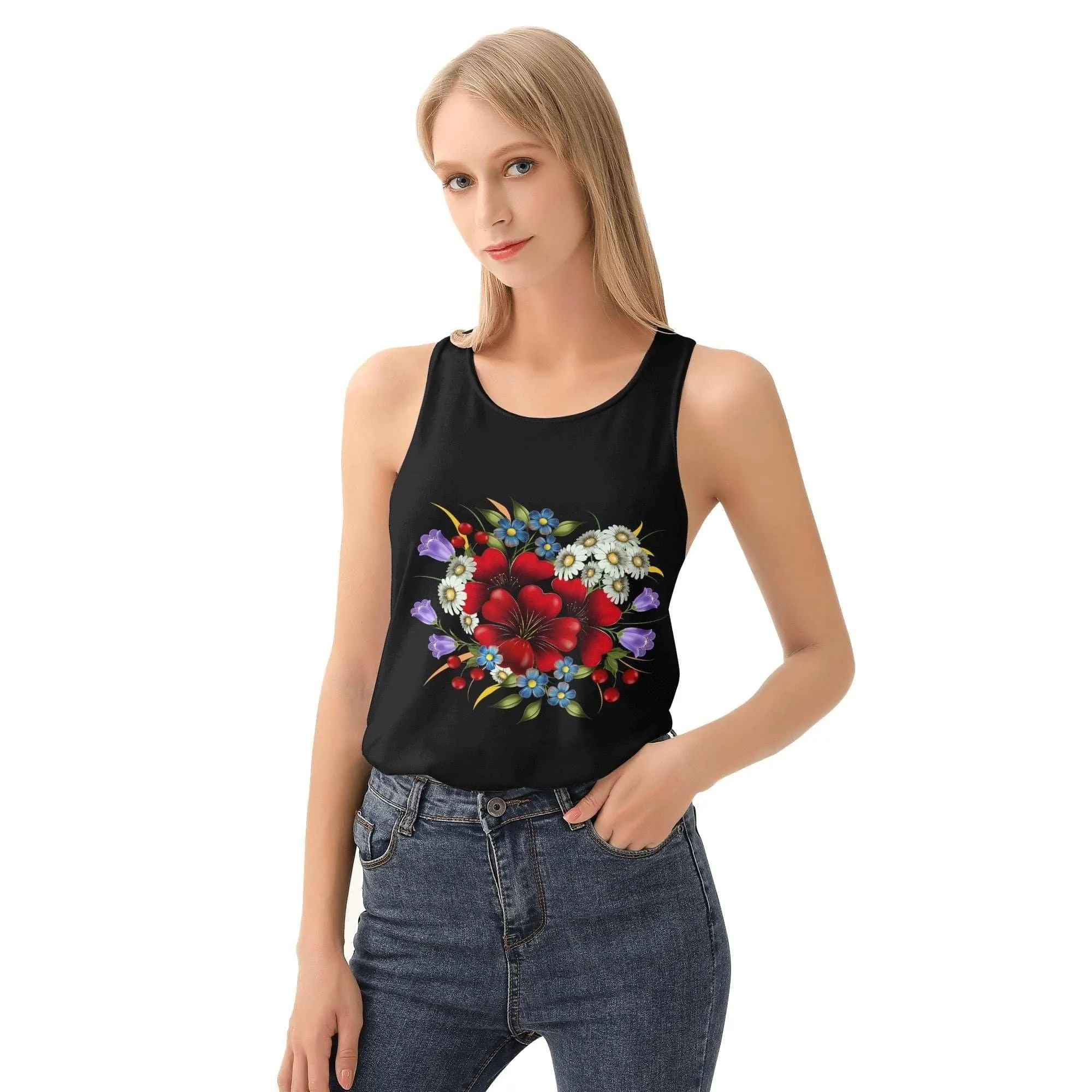 Floral Beauty Womens Racerback Tank Top