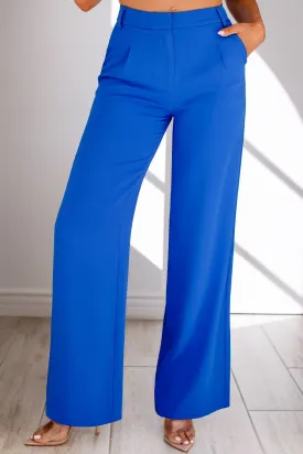 Good Feeling Royal Blue High Rise Pants