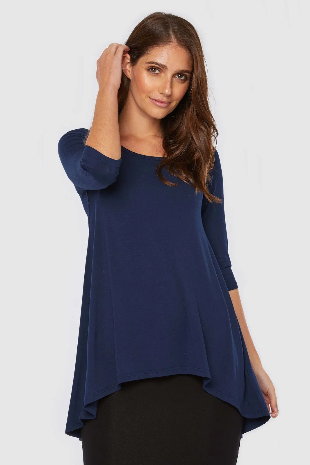 Hi Lo Hem Top - Navy