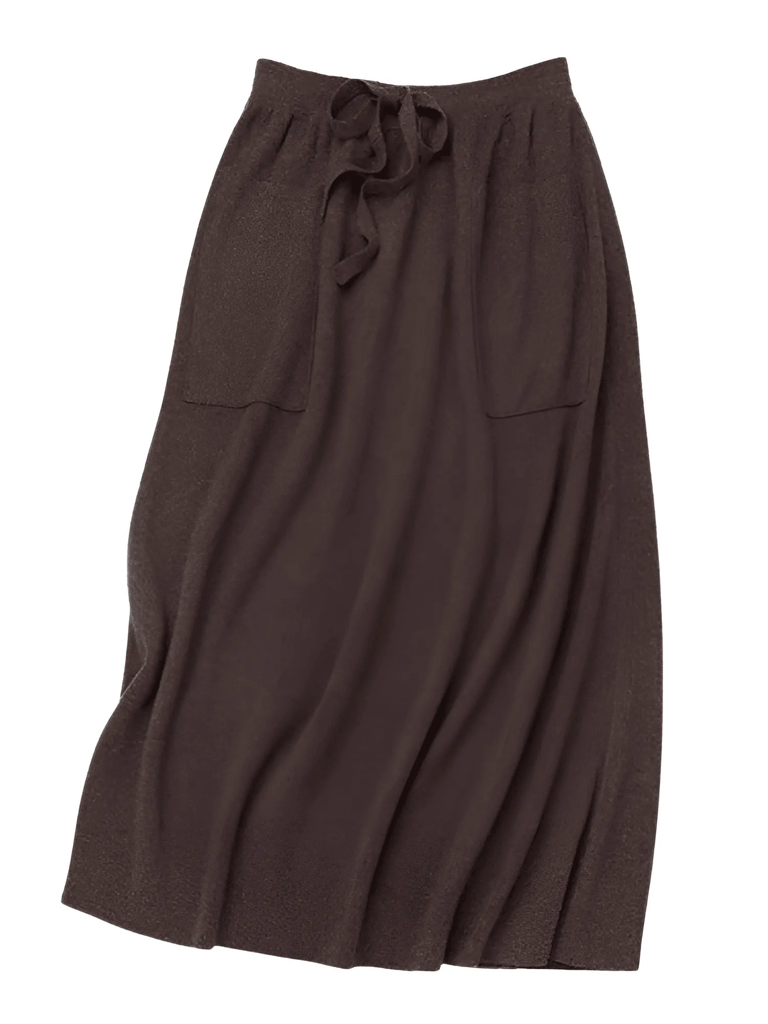 High Waist Cashmere Wool Long Skirt With Pockets