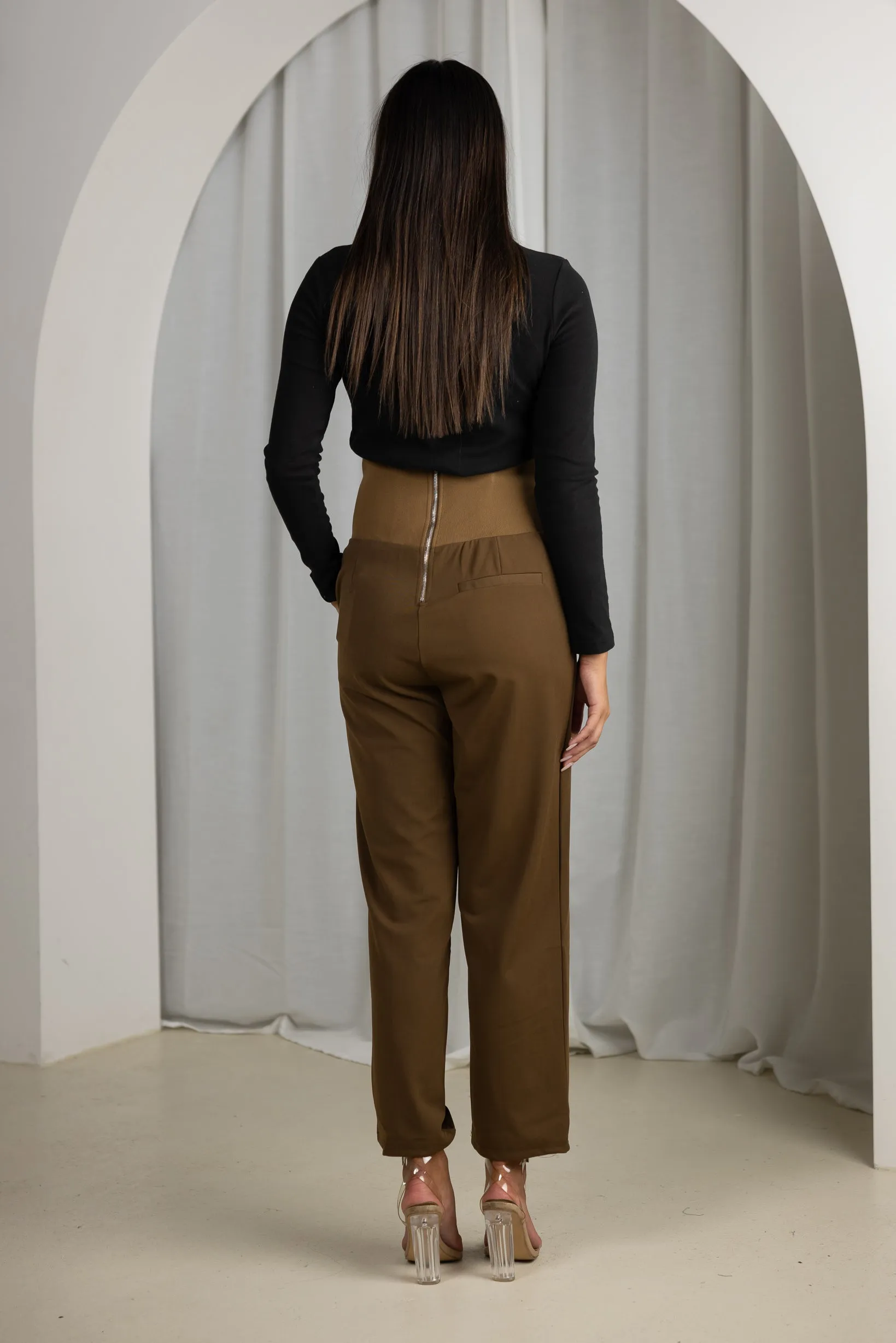 High Waist Straight Leg Pants