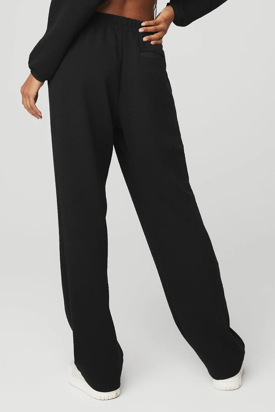 High-Waist Tailored Sweatpant - Black