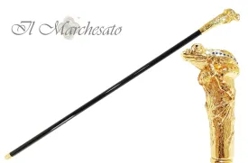 il Marchesato Lux Frog Cane Encrusted with Hundreds Cristals