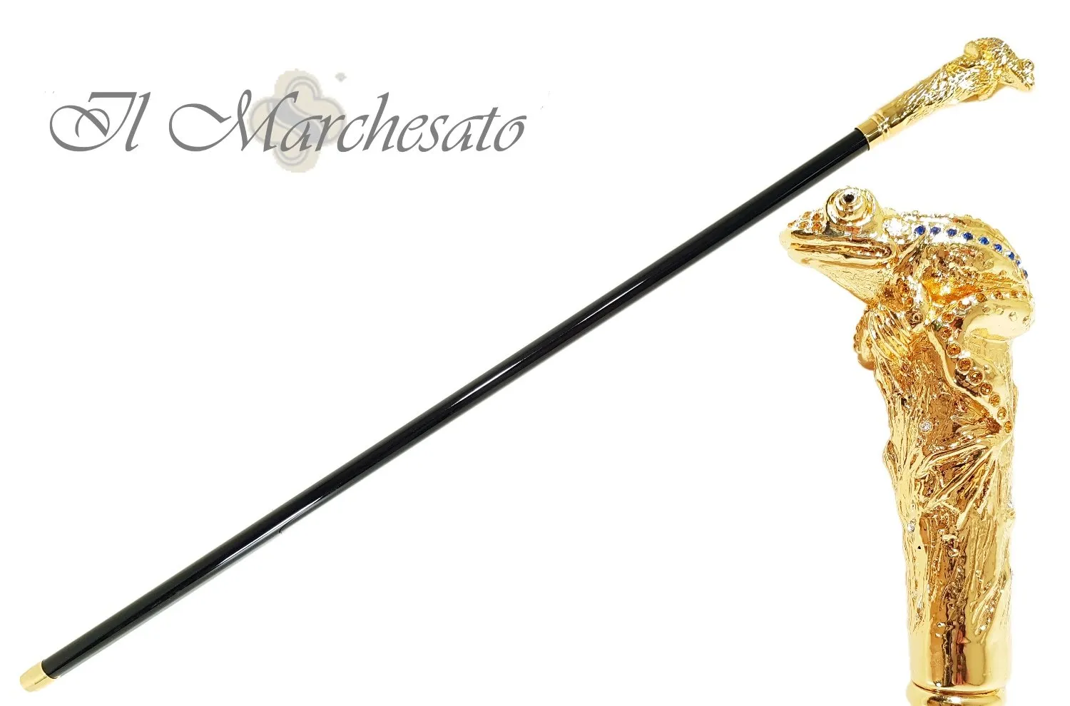 il Marchesato Lux Frog Cane Encrusted with Hundreds Cristals