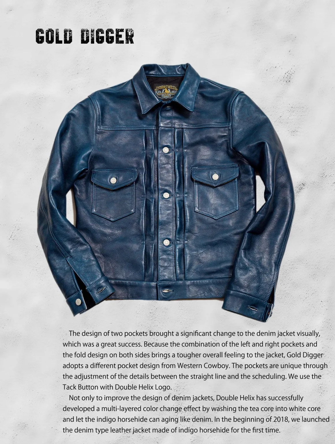 Indigo Dyed Type II Horsehide Jacket