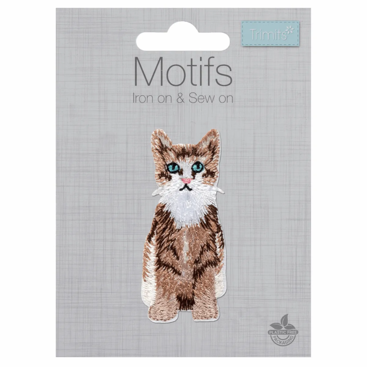 Iron-On/Sew On Motif Patch - Long Haired Cat