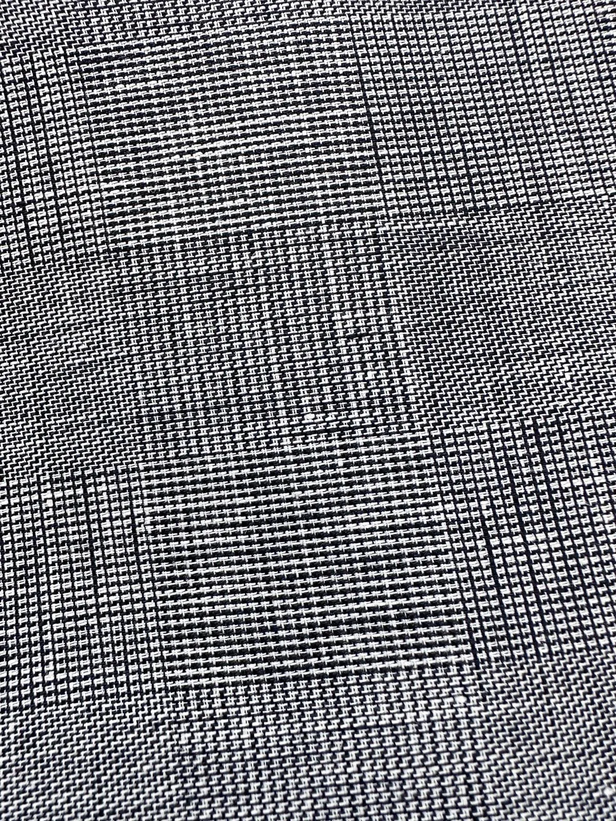 Italian Black and White Pinpoint Check Linen