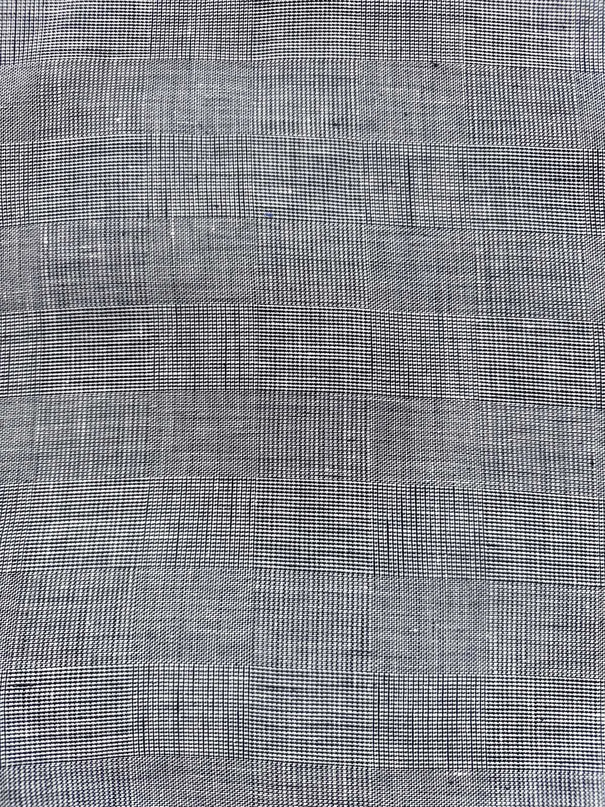 Italian Black and White Pinpoint Check Linen