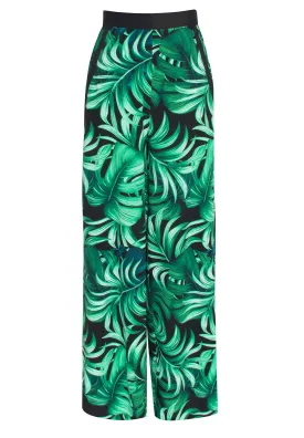 Jungle - Monstera Black / Green Pants (Black)