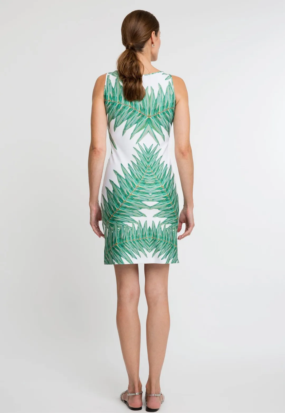 Lavinia Short Stretch Knit Dress in Queen Palm