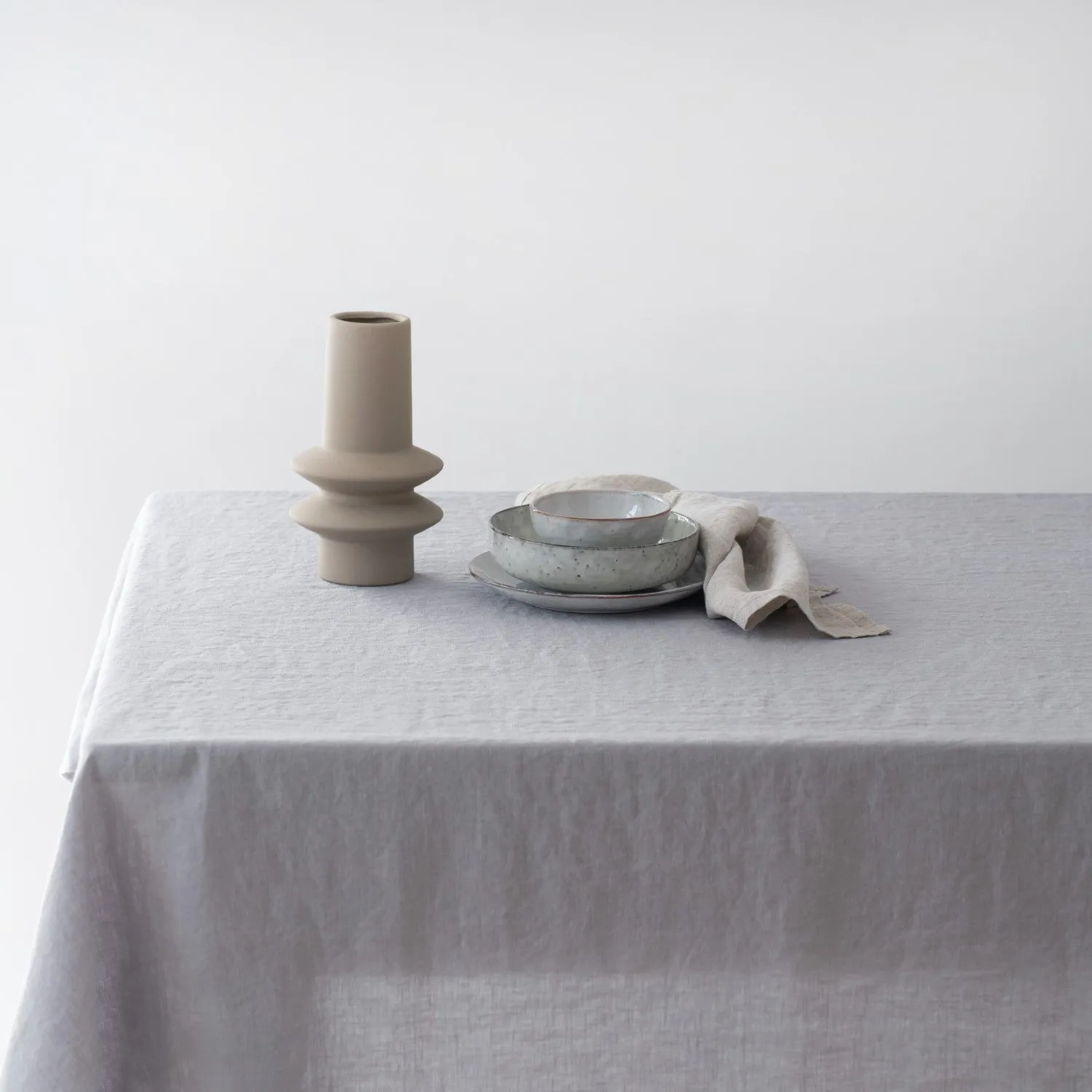 Light Grey Lightweight Linen Tablecloth