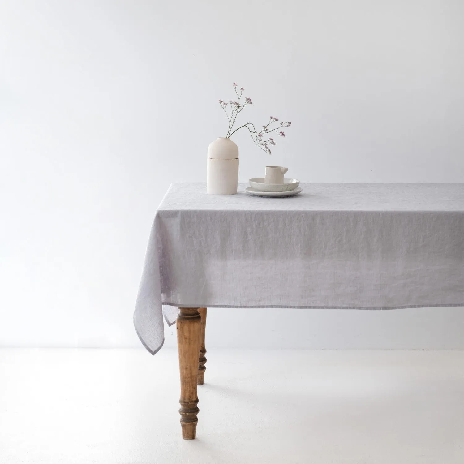 Light Grey Lightweight Linen Tablecloth