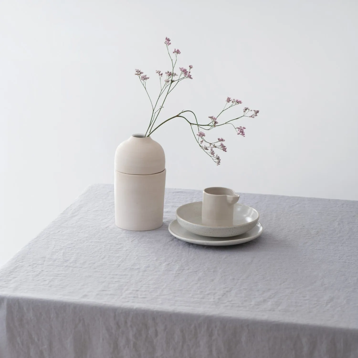 Light Grey Lightweight Linen Tablecloth