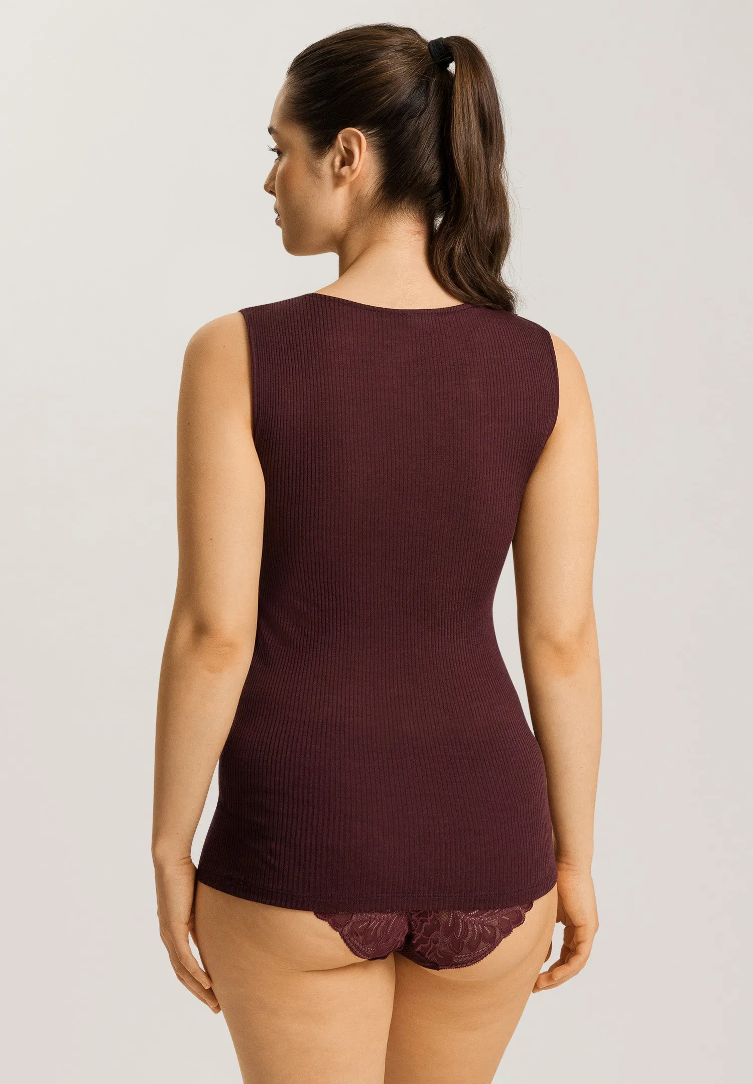 Maria Wool And Silk V-Neck Tank Top | Deep Maroon 70899-2483