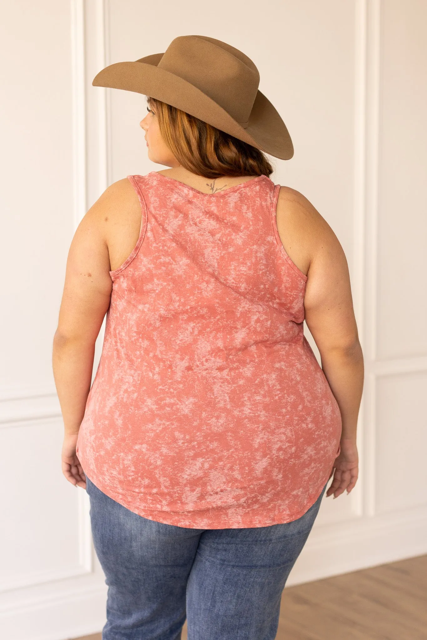 'Meet Me at the Honky Tonk' on Pink Acid Wash Tank