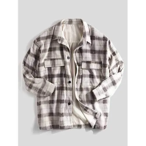 Mens Plaid Printed Casual Jackets