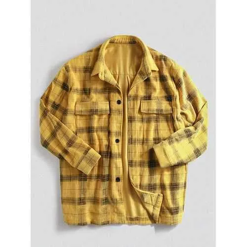 Mens Plaid Printed Casual Jackets