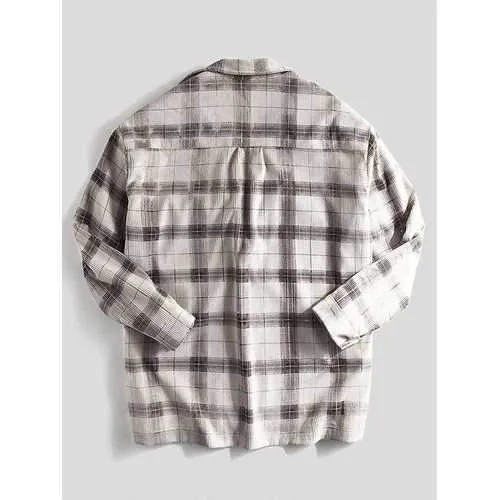 Mens Plaid Printed Casual Jackets