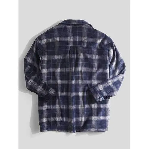 Mens Plaid Printed Casual Jackets