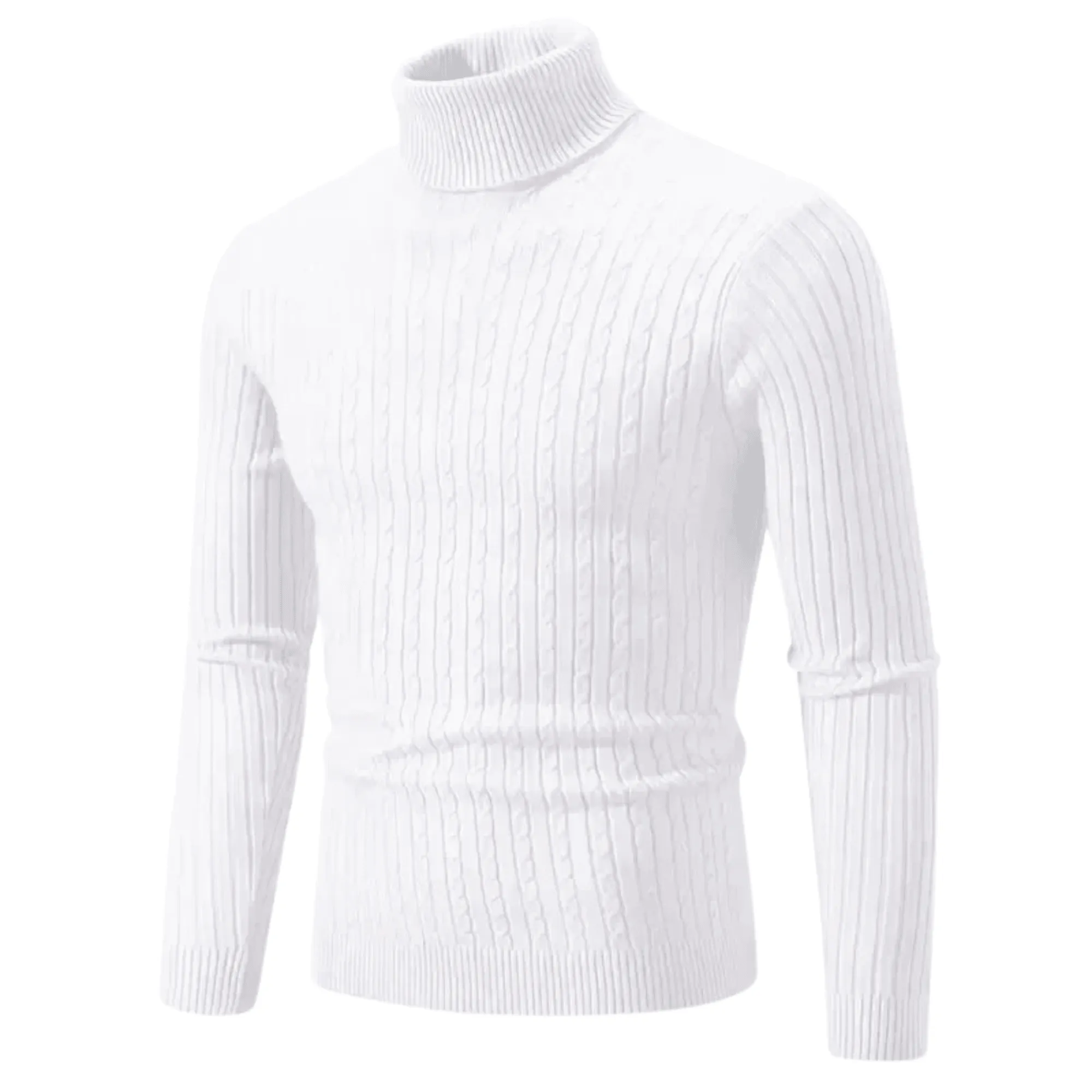 Men's Turtleneck Sweaters Solid Color Slim Fit Fashionable Pullover Mens Winter Outdoor Tops