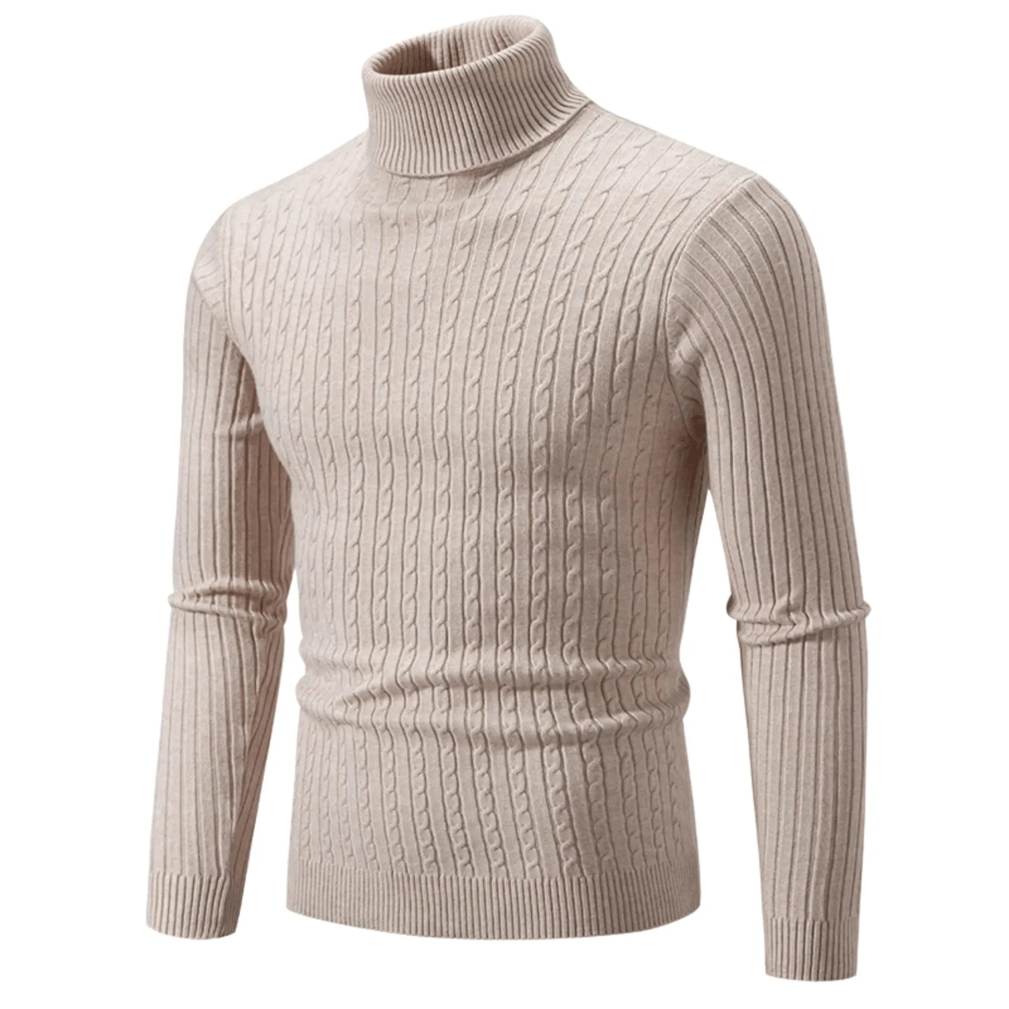 Men's Turtleneck Sweaters Solid Color Slim Fit Fashionable Pullover Mens Winter Outdoor Tops