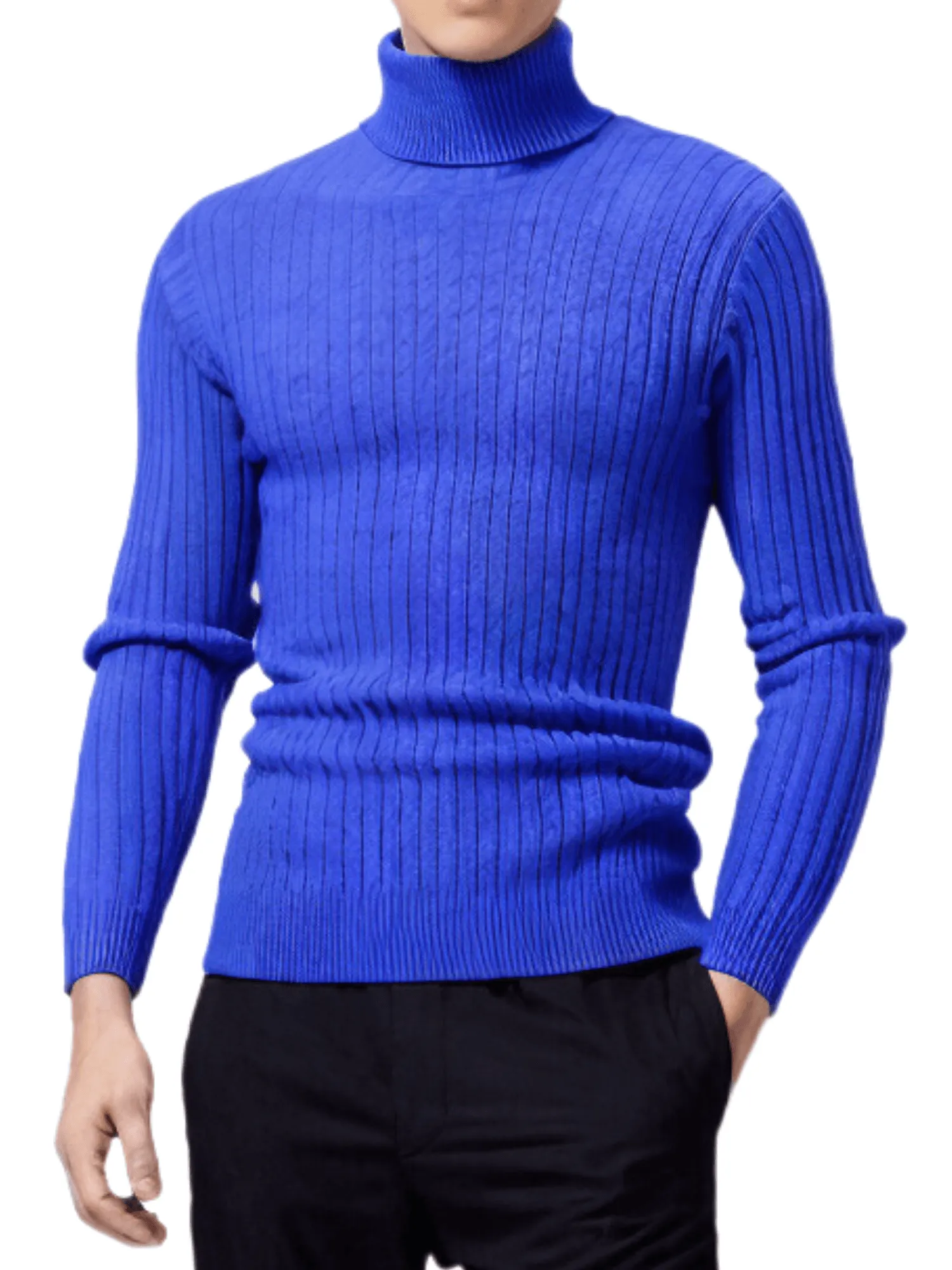 Men's Turtleneck Sweaters Solid Color Slim Fit Fashionable Pullover Mens Winter Outdoor Tops