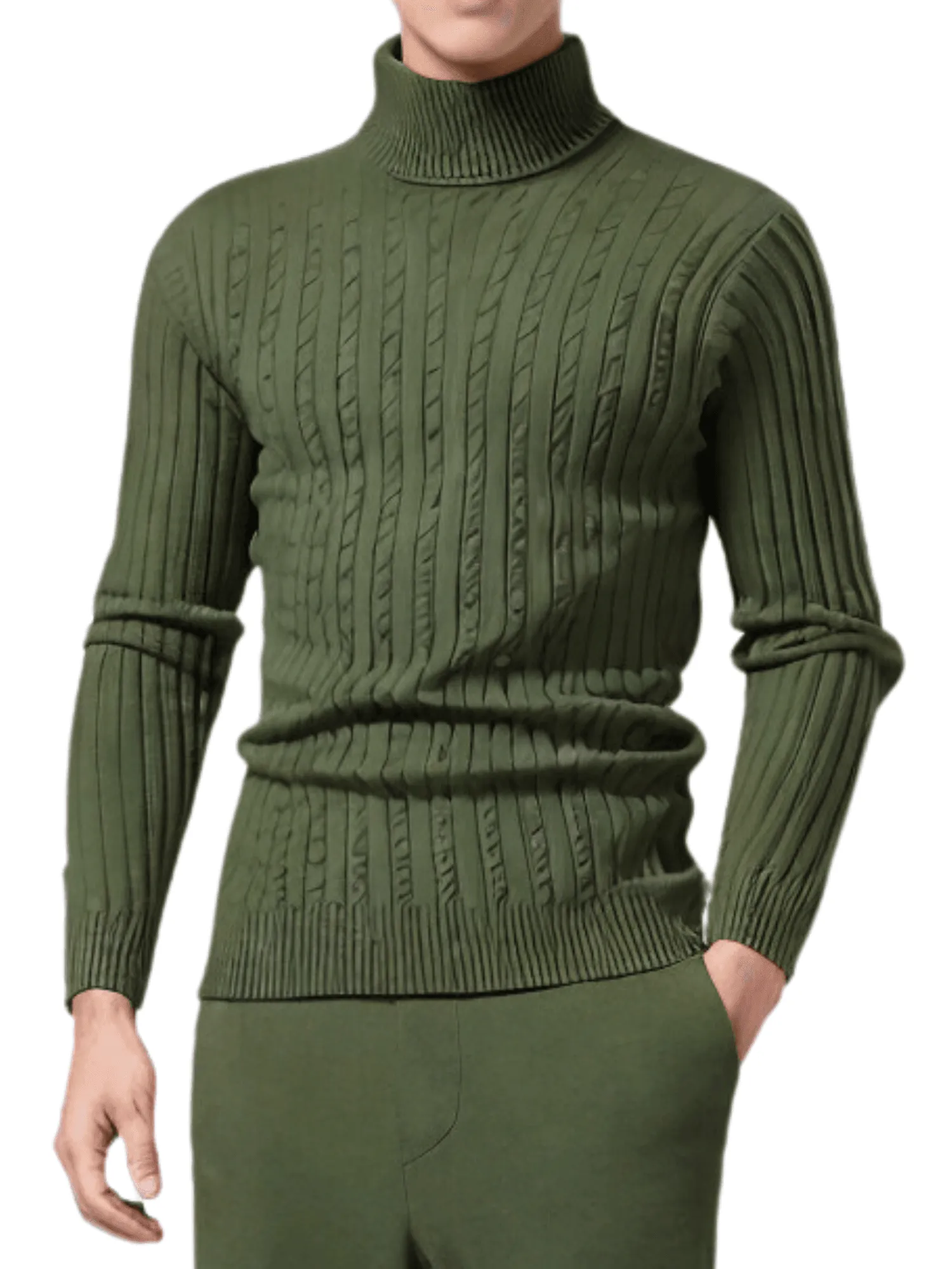 Men's Turtleneck Sweaters Solid Color Slim Fit Fashionable Pullover Mens Winter Outdoor Tops