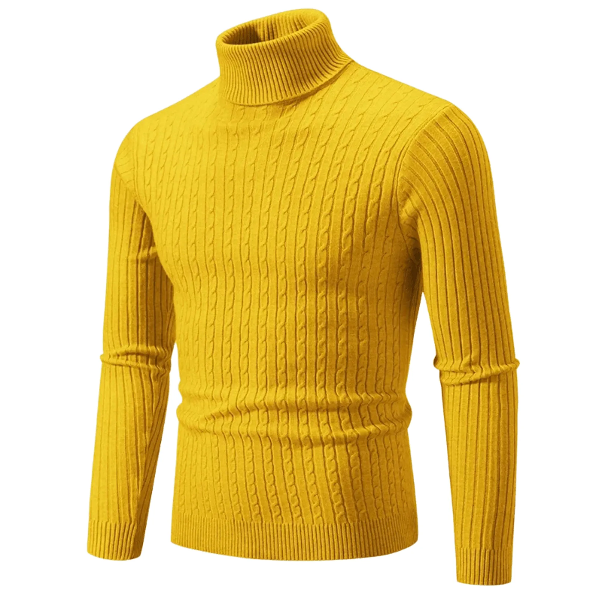 Men's Turtleneck Sweaters Solid Color Slim Fit Fashionable Pullover Mens Winter Outdoor Tops