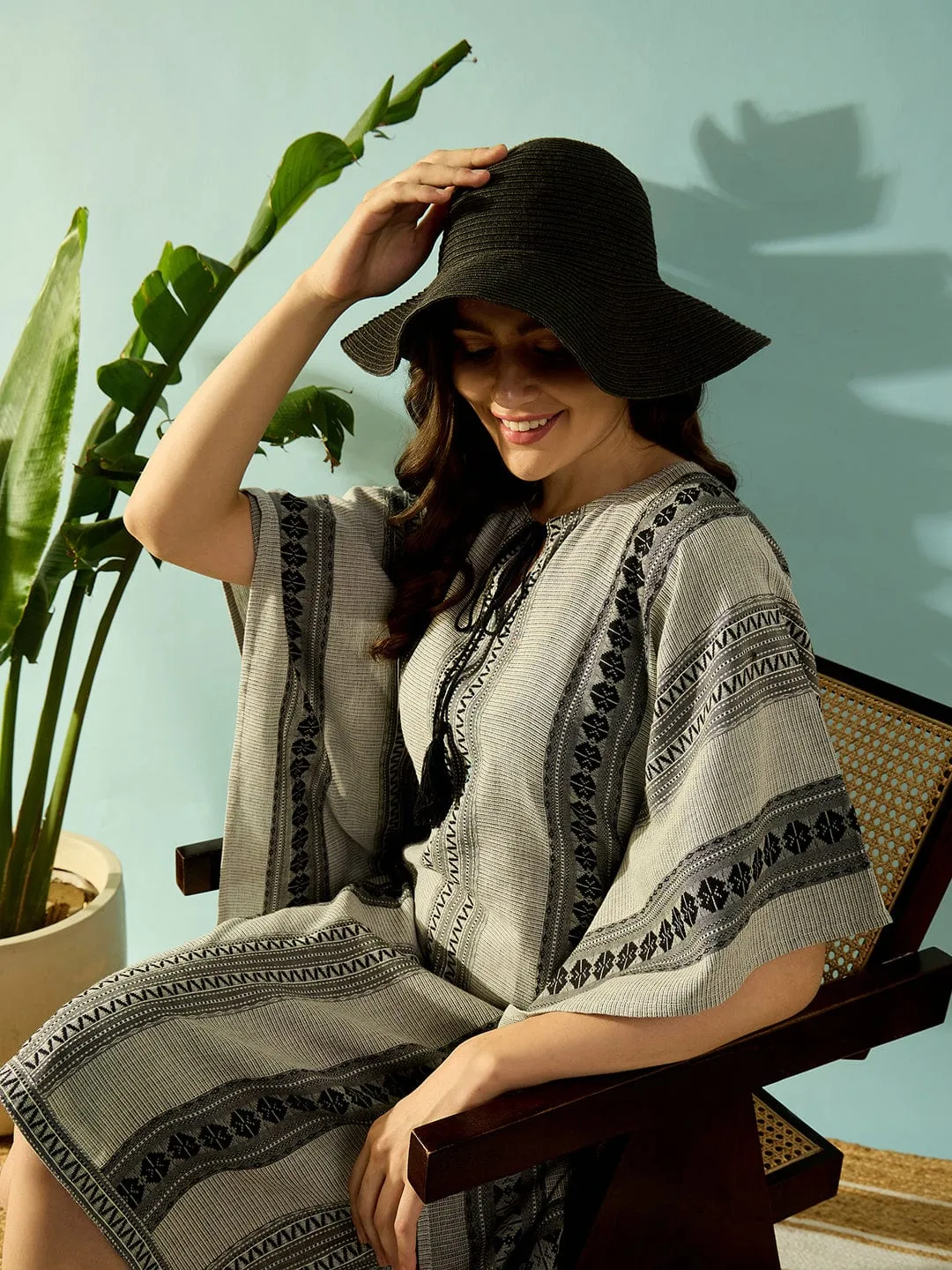 Nomadic Monochrome Daywear Kaftan