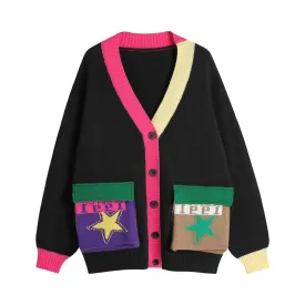 Pre Order:  Colorful Patch Pockets Knitted Sweater