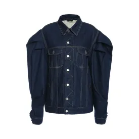 Pre Order:  Puff Sleeves Denim Jacket