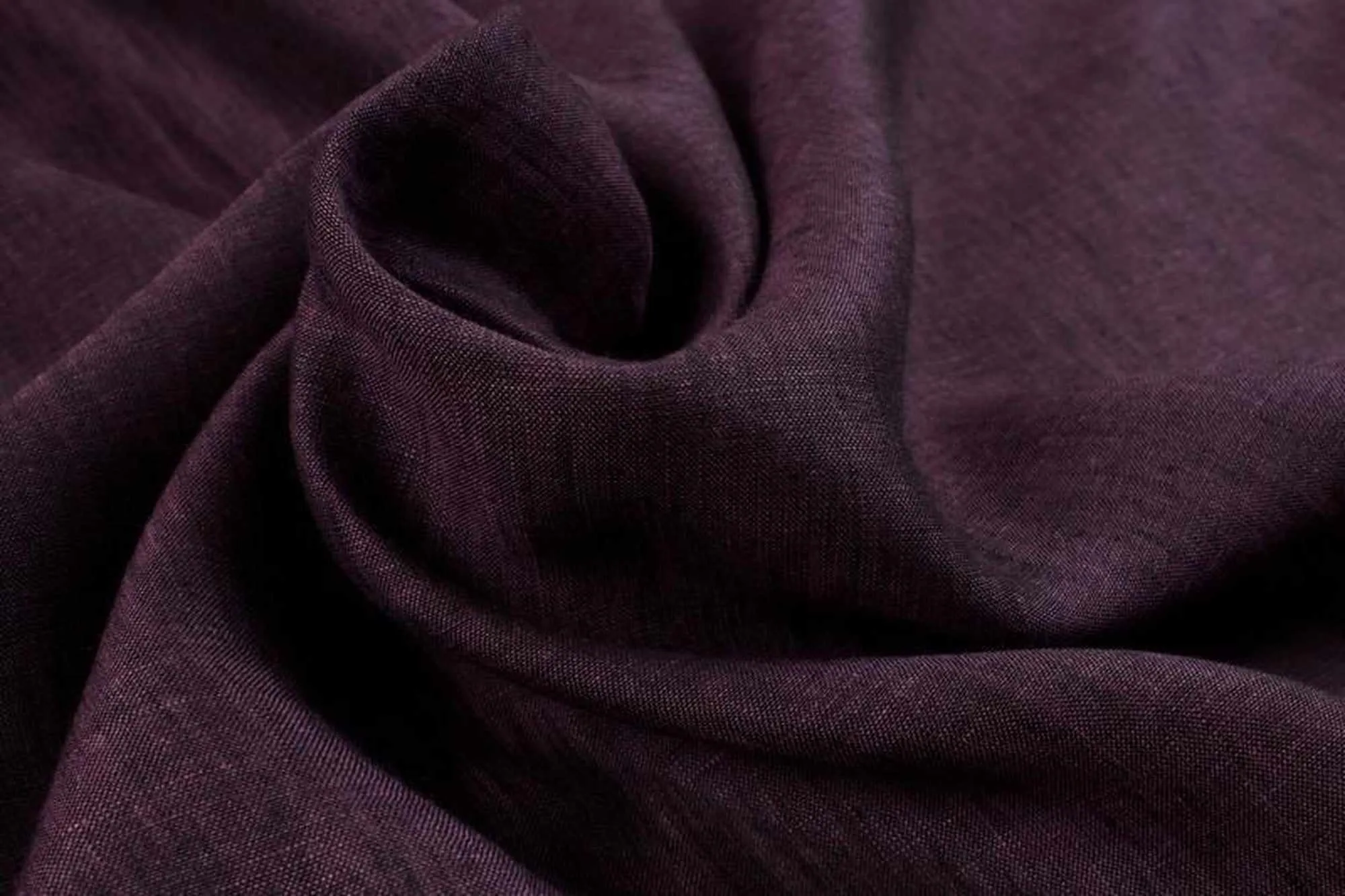 Premium Light-weight Linen - Yarn dyed - Melange Purple/Black