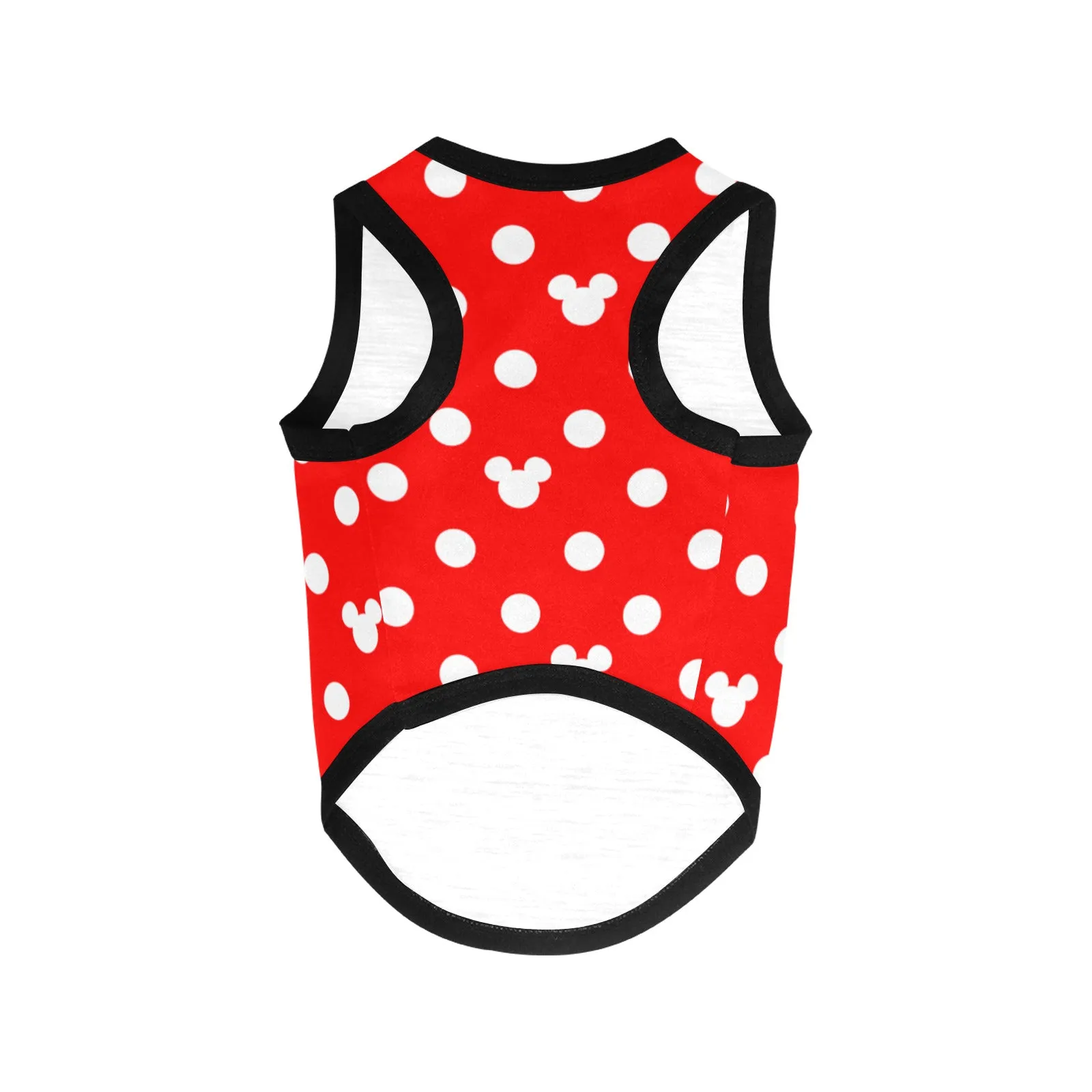 Red With White Mickey Polka Dots Pet Tank Top