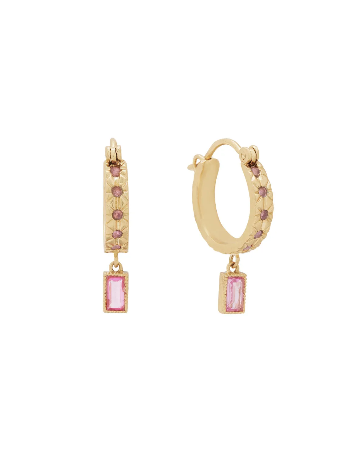 Sara June Birthstone Hoops - Alexandrite CZ