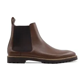 Spenser - Men's Brown Pebble Grain Leather Chelsea Boot