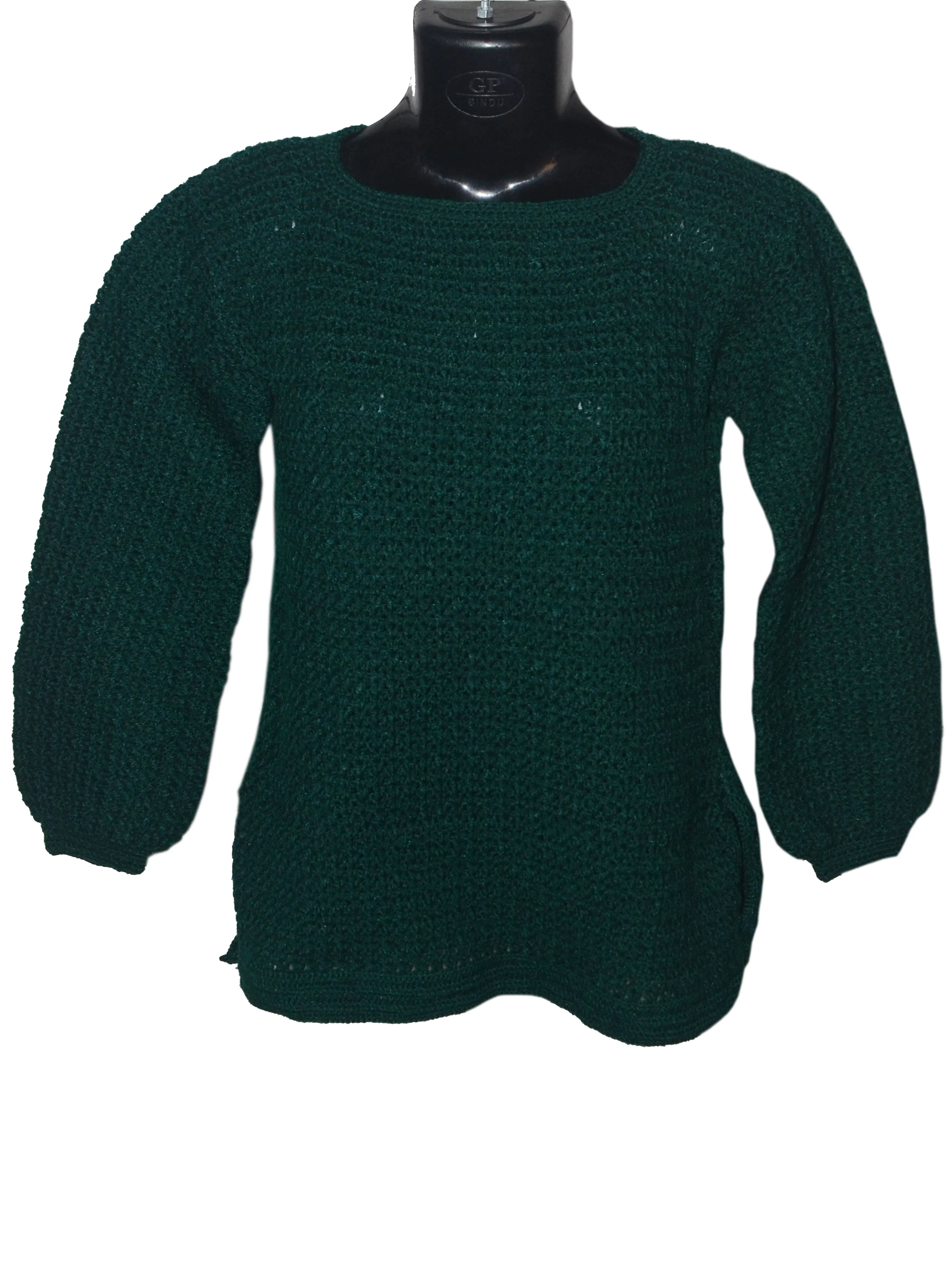 Stylish Look With Sea Green Handmade Crochet Top Pullover For Women/Girls