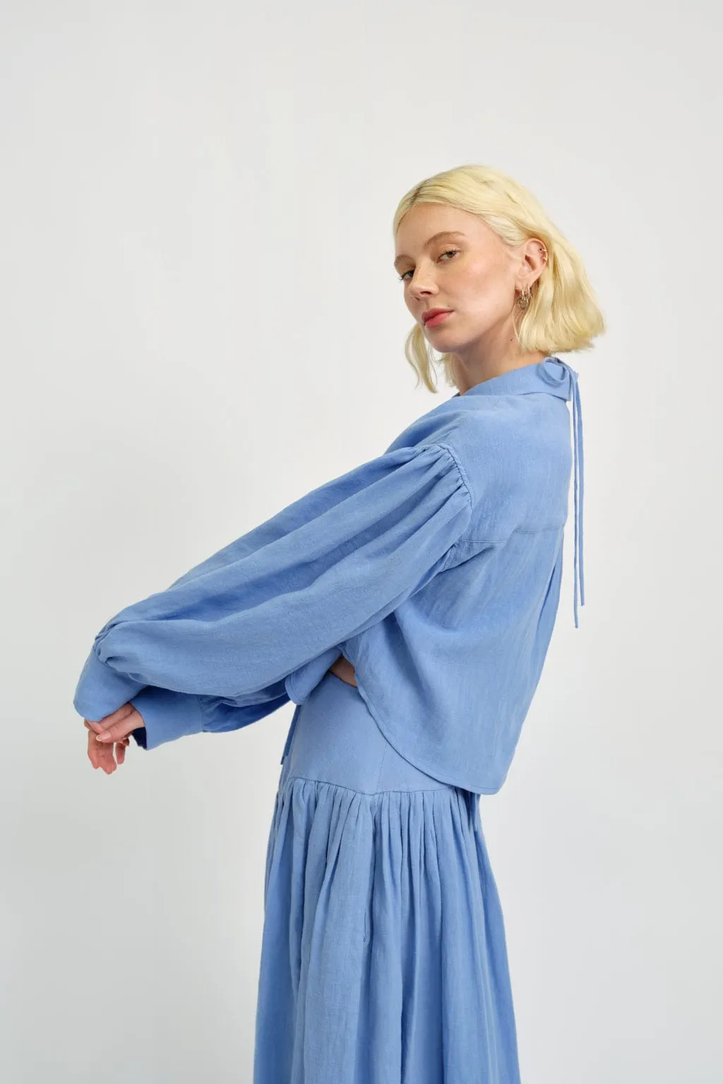 Tabitha Shirt Blue Linen