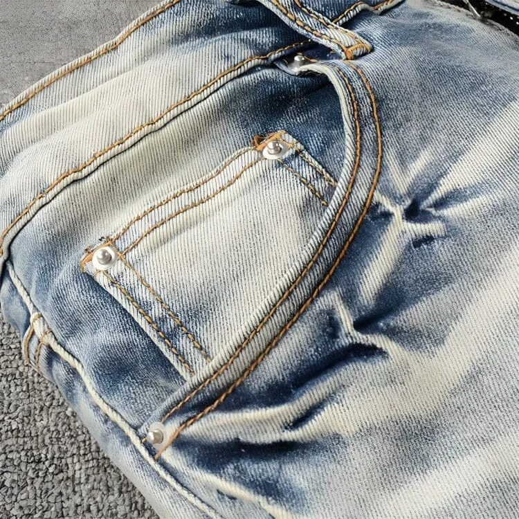 The Outsider Distressed Patchwork Denim Jeans