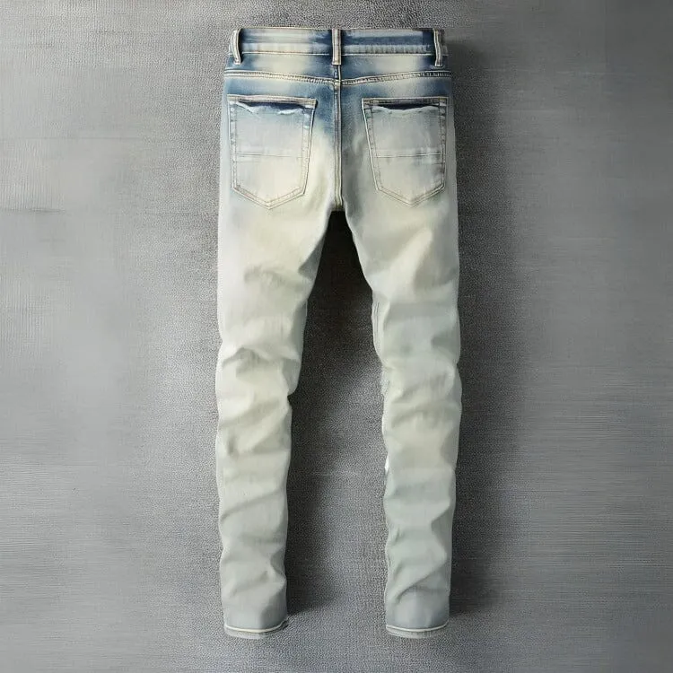 The Outsider Distressed Patchwork Denim Jeans