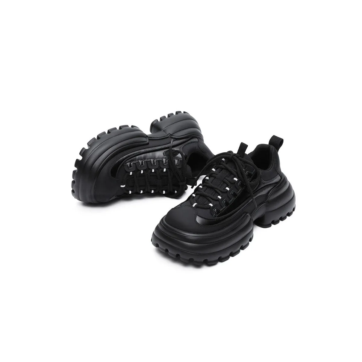 Thick Gear Heel Platform Lace Ups